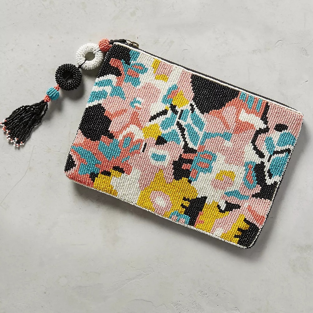 Anthropologie Beaded Ikebana Pouch